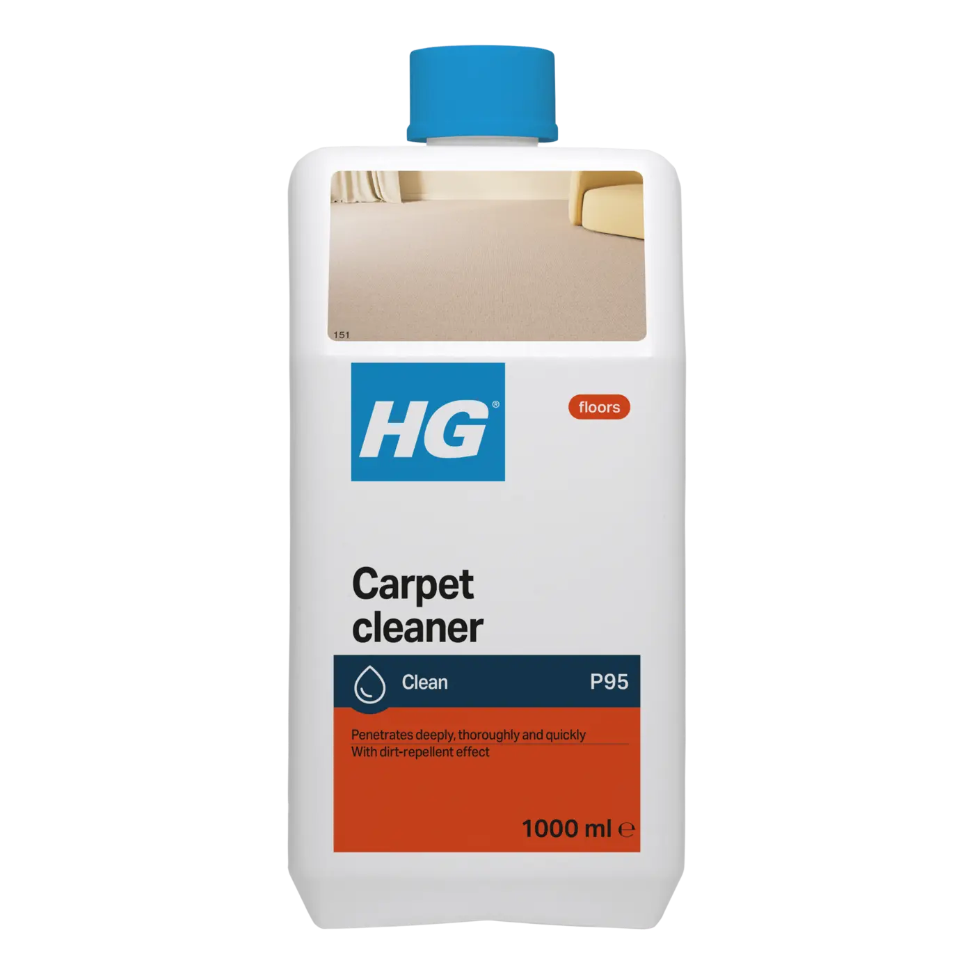 Bidon d’un litre de nettoyant pour tapis HG numéro 95